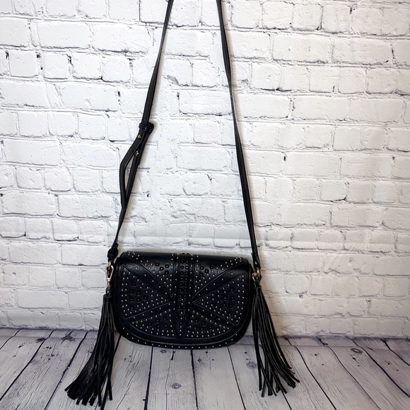 MMS metal studs hand bags w side fringe - Picture 3 of 9